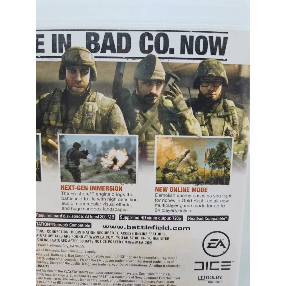 Battlefield Bad Company Sony PlayStation 3 PS3 2008 With Manual Pre Owned